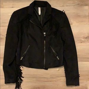 Faux suede Fringe moto jacket